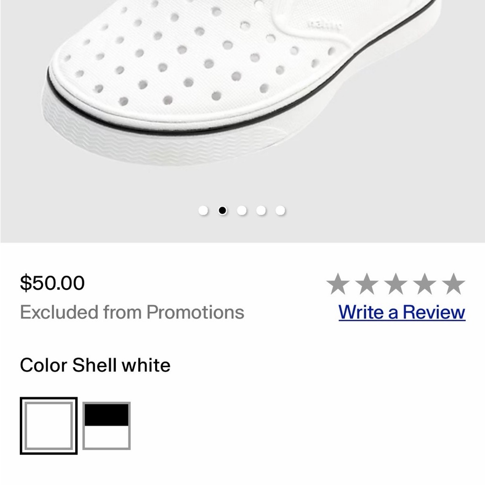 Native Kids Water Shoes - White 13